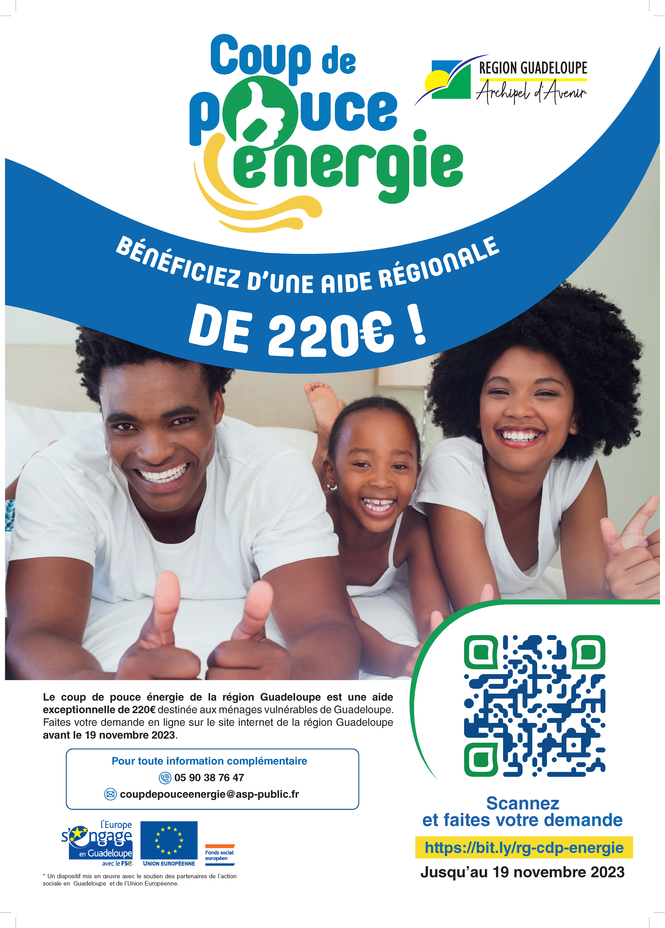 Région Guadeloupe LE COUP DE POUCE ÉNERGIE GUADELOUPE UNE AIDE DE 220